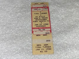 Tina Turner Unused 1982 Concert Ticket Pass Billy Bob&#39;s Fort Worth Tx Ephemera - $12.98