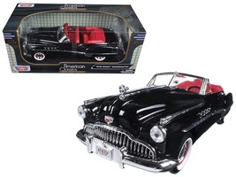 1949 Buick Roadmaster Black with Red Interior 1/18 Diecast Model Car by Motorma - $90.67