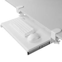 VIVO White Small Clamp-on Computer Keyboard and Mouse Under Desk Slider Tray - £87.91 GBP