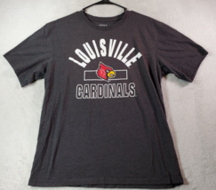 Louisville Cardinals Football T Shirt Mens Large Gray Round Neck Short Sleeve - £13.26 GBP