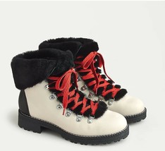 NEW J.CREW Classic Nordic Leather Winter/Hiking Boots Faux Shearling (Size 8 M) - £63.76 GBP
