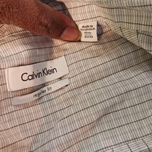 Calvin Klein Regular Fit Long Sleeves Button Men's Gray Shirt Size 15 1/2" image 3
