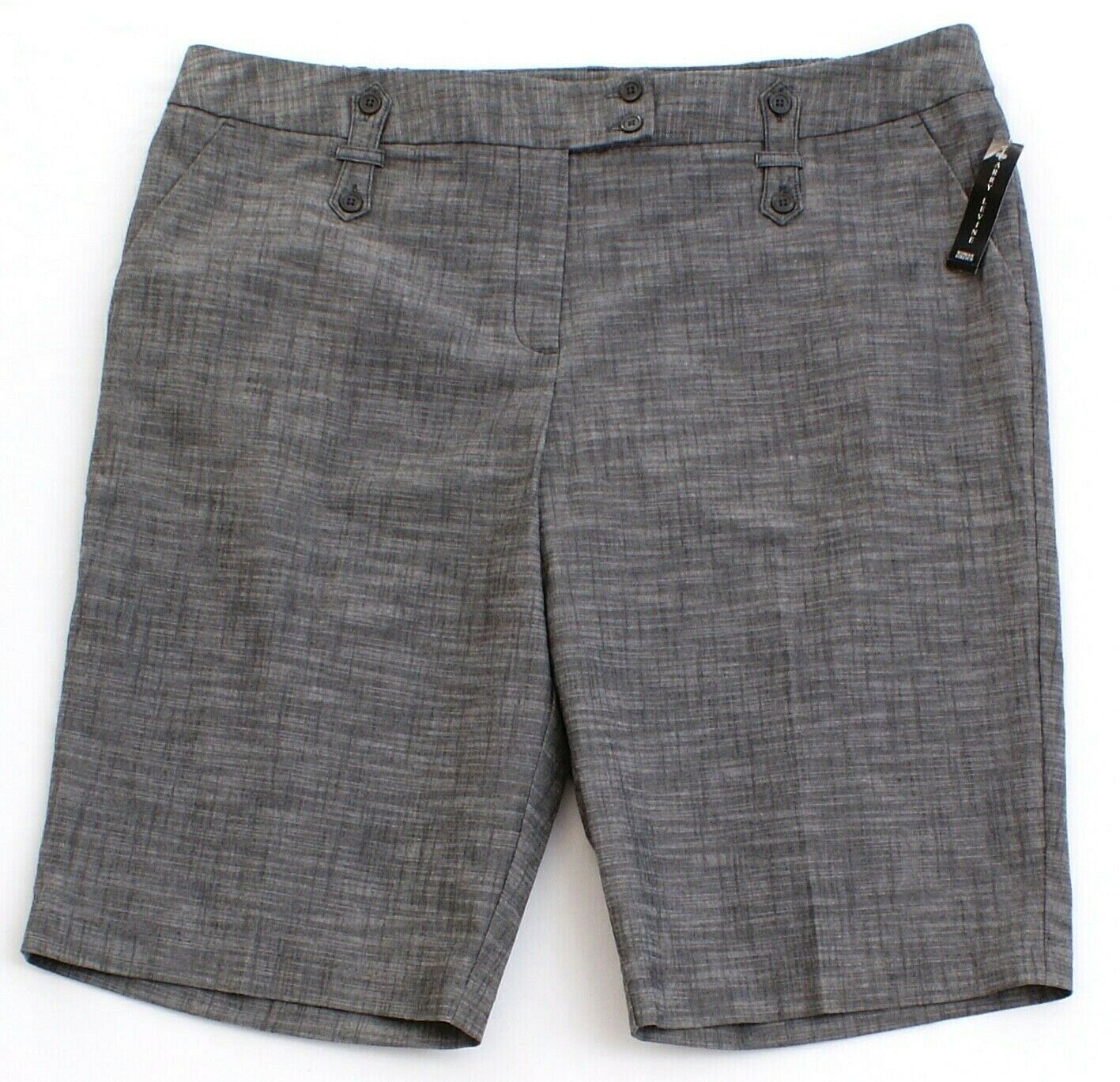 Primary image for Larry Levine Gray Stretch Casual Shorts Women's NWT