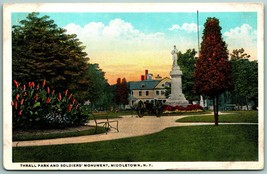 Thrall Park Soldier&#39;s Monument Middletown New York NY UNP WB Postcard J11 - £3.77 GBP