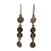 Vintage Sterling Silver RARE Silpada Swirl Disc Floral Drop Dangle Earrings - $84.15