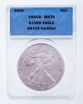 2016 American Silver Eagle Graded by ANACS as MS70 - £51.23 GBP