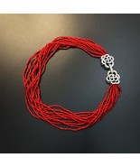 Red Stones Braided Choker - Camille Closure - £54.75 GBP