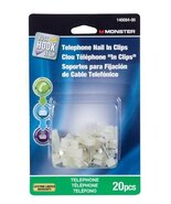 Monster Jhiu 140084-00 White Telephone Wire Nail In Clips Pack of 20 Pac... - $508.16 MXN
