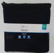 Mainstays 300 Thread Count Easy Care 3Pc Sheet Set, Black TWIN / Twin XL - $32.62