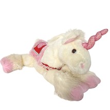 Vtg 2002 Commonwealth Valentine Unicorn Plush White Red Pink Sparkle Plu... - £77.87 GBP