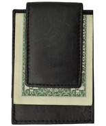 Money Clip Genuine Leather Magnetic Black Credit Card Slots Currency Holder - $19.68 CAD