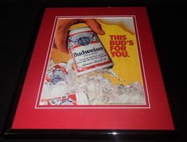 1988 Budweiser Beer This Bud&#39;s For You Framed 11x14 ORIGINAL Advertisement - £27.77 GBP