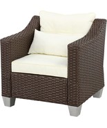 Lokatse Home Outdoor Wicker Sofa Patio Rattan Furniture Single Armchair,... - £143.10 GBP
