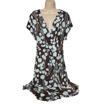 Mossimo Women&#39;s Sheath Dress Plus Size 24W/26W Blue Brown Floral Ruffles... - $27.72