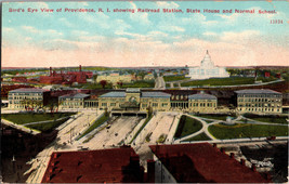 Bird&#39;s Eye View of Providence R.I. , Railroad Station, State House,Normal School - £5.24 GBP