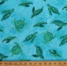 Cotton Sea Turtles Ocean Nautical Blue Cotton Fabric Print by the Yard D784.68 - £25.57 GBP