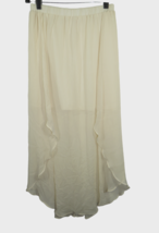Xhilaration Women&#39;s Ivory Chiffon Layered Split Boho Maxi Skirt Size Small - £12.97 GBP
