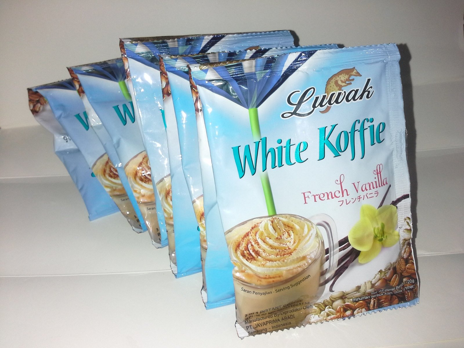 Kopi Luwak White Koffie (3 in 1) Instant Coffee French Vanila Flavor, Single Pac - $64.24
