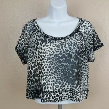 Express Women&#39;s Top Size Small Leopard Print Sheer TJ10 - £6.60 GBP