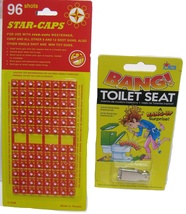 BANG TOILET SEAT &amp; 96 Caps / Gimmick /Joke / Gag / Magic / Trick Prank NEW - £6.23 GBP