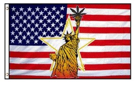 Statue of Liberty with leaf Flag 3x5ft Poly - £10.14 GBP