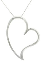 Jewelry Trends Sterling Silver Large Open Floating Heart Pendant on 18&quot; ... - $57.99