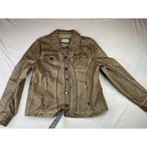 Vintage Erin London Jacket Womens Large Brown Distressed Y2K Bohemian Bu... - £17.06 GBP