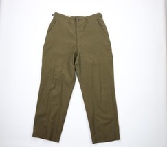 Vtg 50s Korean War Mens M Distressed M-1951 Heavyweight Wool Wide Leg Pants USA - £59.09 GBP