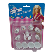 VINTAGE 1994 BARBIE PORCELAIN CHINA TEA SET NEW IN PACKAGE SEALED CHILTO... - $14.25