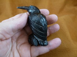 (Y-BIR-RA-209) Polished Black Raven Crow Onyx Peru Figurine Bird Noir Ravens - £20.98 GBP