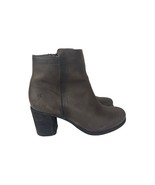 Frye Womens Addie Leather Ankle Boots 6.5 B Brown Zip Block Heel - £48.01 GBP
