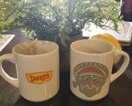 2x Denny&#39;s Restaurant Diner Scrooge Bah Humbug Christmas Carol Coffee Cup Mug - £18.32 GBP