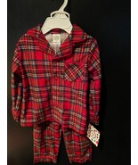 Little Me Boy&#39;s 24 Month Plaid Holiday Sleepwear Snap Front NEW* s1 - $11.99