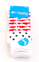 Columbia PFG White Crew Socks 3 in Package Men&#39;s 6-12 NWT - £23.65 GBP