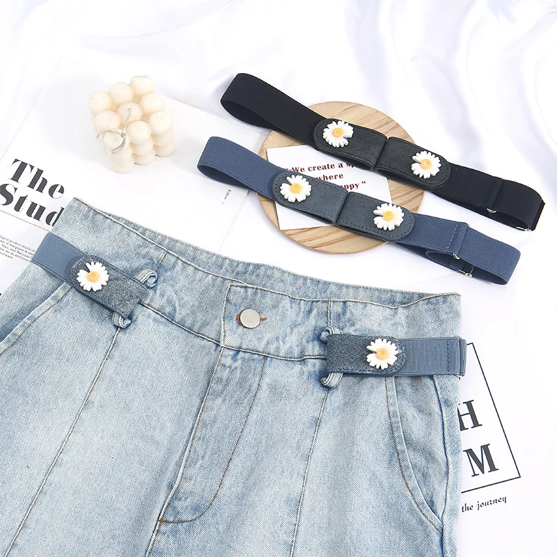 House Home New Women Belt Without Buckle Free Solid Belts Seamless Jean Pants Dr - £19.98 GBP