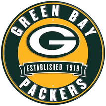 Green Bay Packers 12&quot; Round Metal Sign - NFL - £15.44 GBP