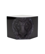 Hoya Japan Black Crystal Art Glass Lion Head Statue Sculpture Paperweight - £108.66 GBP