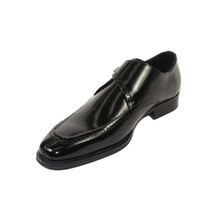 Men's Giovanni Shoes High Quality Leather Monk Strap Buckle AMATO Black image 3