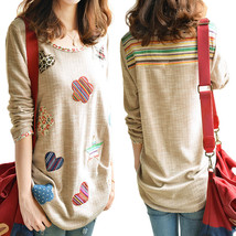 Vintage Style Long Sleeves Cotton Blouse Shirt for Lady Women - £15.73 GBP