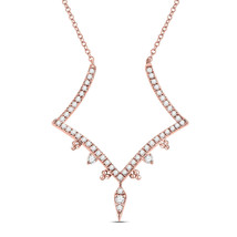 14kt Rose Gold Womens Round Diamond Fashion Necklace 1/4 Cttw - £465.17 GBP