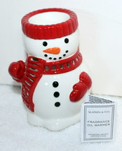 Harry Slatkin Porcelain Snowman Fragrance Oil Incense Warmer ~ 2011 ~ 4.75&quot; H - £15.62 GBP