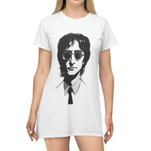 John Lennon Portrait All-Over-Print T-Shirt Dress - Unisex Black and White - £34.02 GBP+