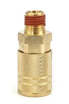 Industrial Brass Air Coupler 1/4 Inch Body Size NPT Male Threads Hose Fitting - £7.81 GBP