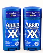 Arrid Deodorant 2.6 Ounce Solid Xx Cool Shower (76ml) (2 Pack) - £17.57 GBP