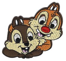 3.5X3" Chip n Dale Disney chipmunks IRON ON / SEW ON PATCH mischievous g... - $9.49