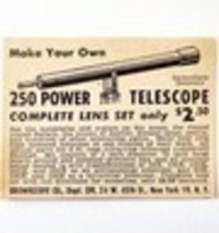 1947 Brownscope Co 250 Power Telescope Advertisement Vintage Astronomy E8G - $19.99