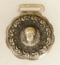 Vintage Estate Jewelry Silver Plated Horse Brass Queen Elizabeth I Watch Fob - £27.68 GBP