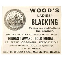 Woods Leather Polish 1885 Advertisement Victorian New Orleans Expo ADBN1A15 - $19.99