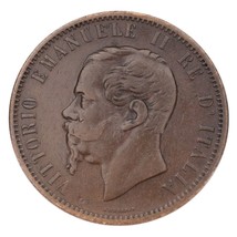 1866-M Italy 10 Centesimi in XF Condition KM #11.1 - £65.43 GBP