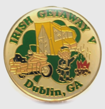 Irish Getaway V Dublin Georgia Pin RV Camper Motorcycle Campfire Leprech... - $12.99